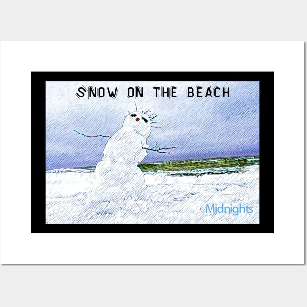 Snow on the beach Midnights Wall Art by DadOfMo Designs